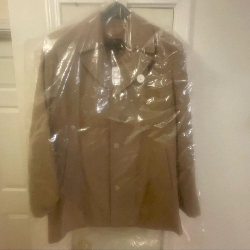 NWT Jos A Bank Car Coat Large Mens Tan Trench over coat